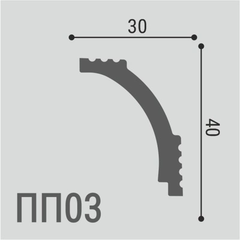 Карниз из ударопрочного полимера ПП 03