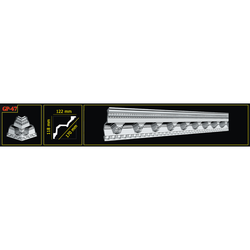 Потолочный плинтус glanzepol GP47