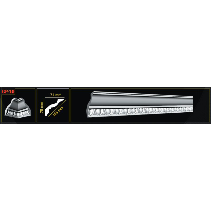 Потолочный плинтус glanzepol GP10