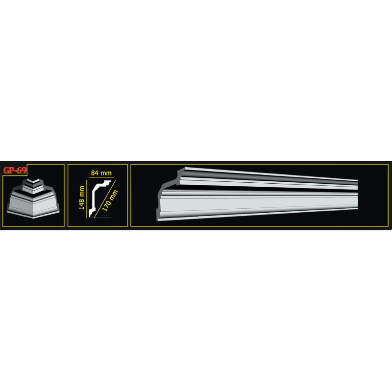 Потолочный плинтус glanzepol GP69