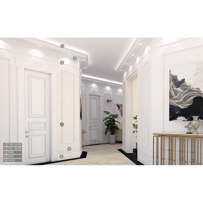 Плинтус напольный из ударопрочного полимера П4 100-20