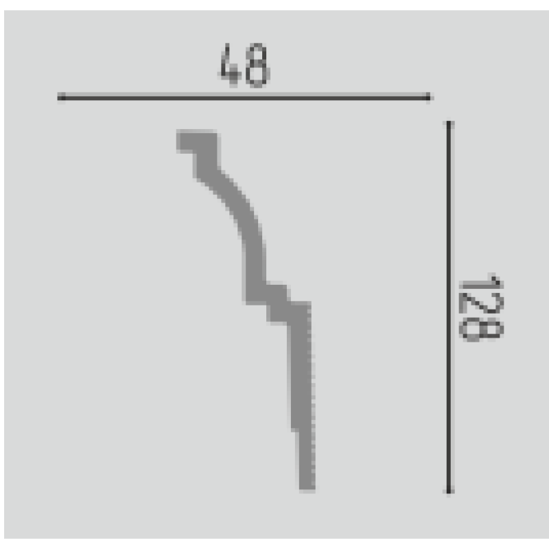 Плинтус потолочный П 24 128/48