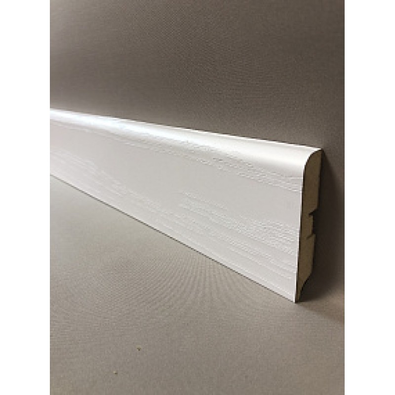 Плинтус напольный МДФ SM 02-80 Аивори белый