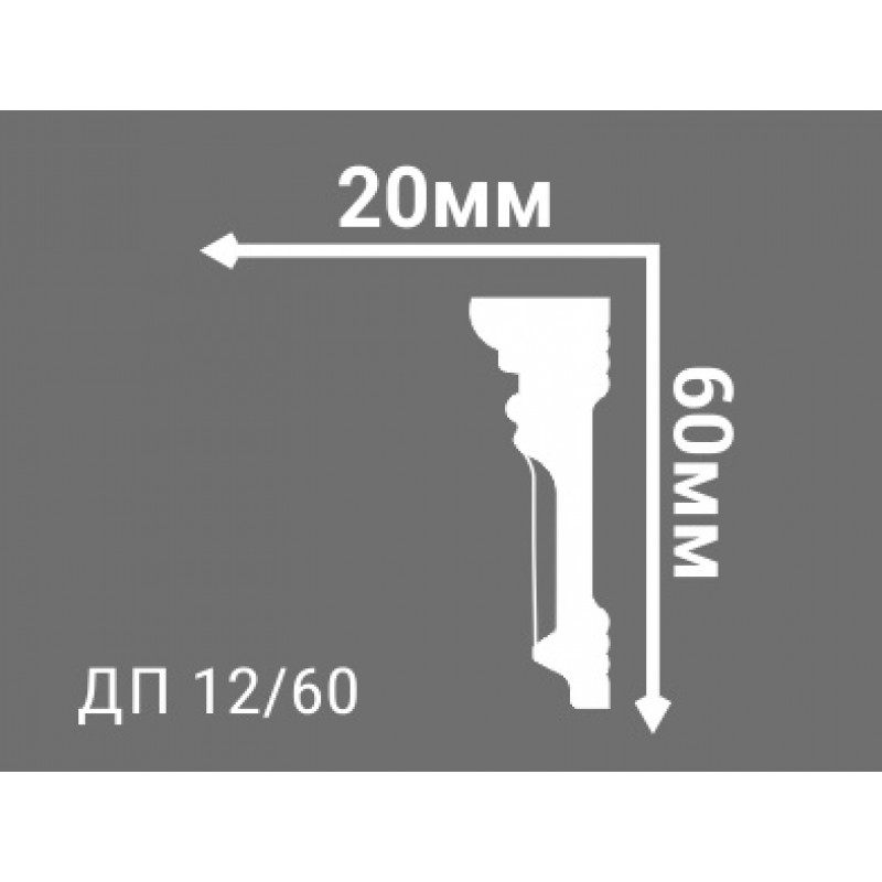 Потолочный плинтус с рисунком ДП 12/60 
