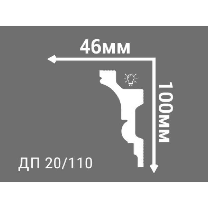 Потолочный плинтус с рисунком ДП 20/110 