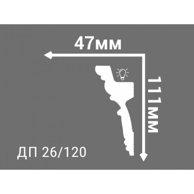 Потолочный плинтус с рисунком ДП 26/120 