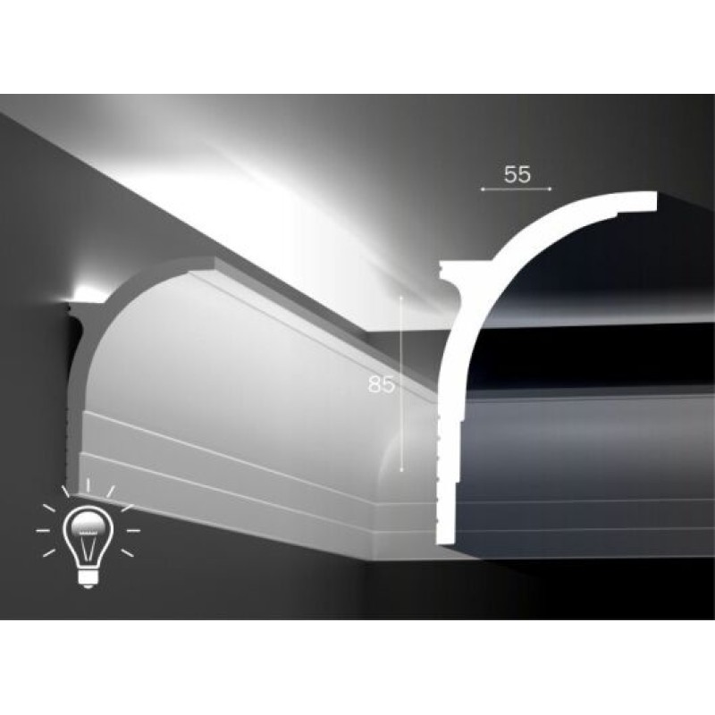 Карниз К045, 85х55мм, 2000мм, экополимер