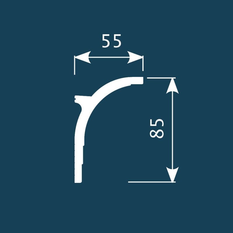 Карниз К045, 85х55мм, 2000мм, экополимер