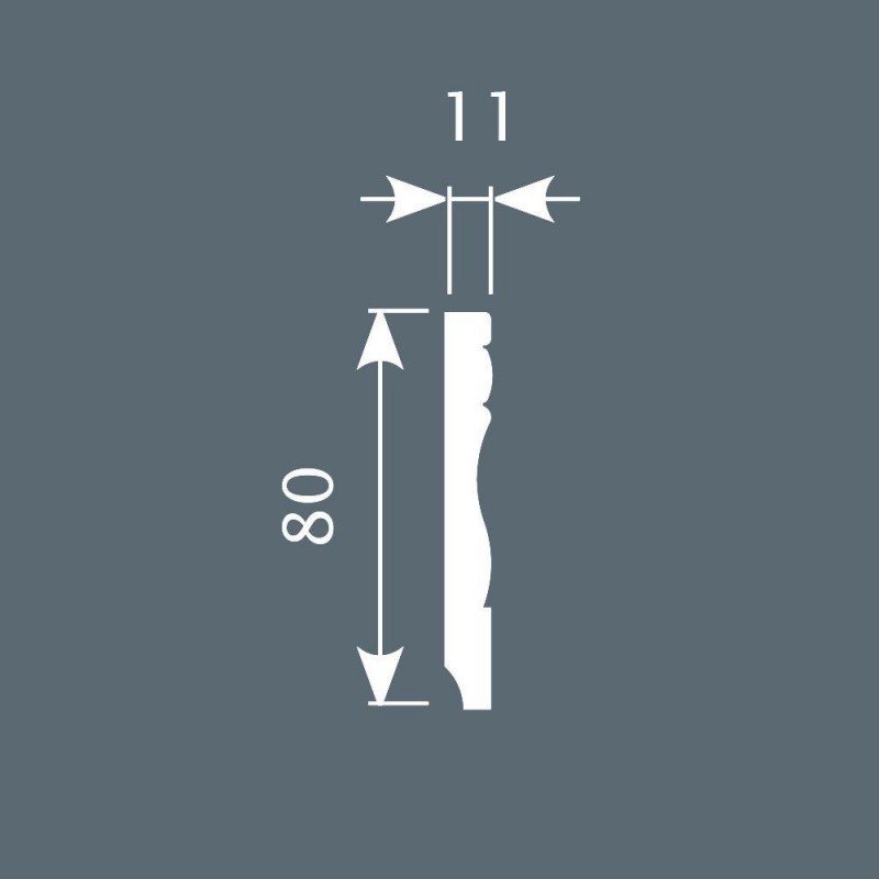 Плинтус П015, 80х11, экополимер