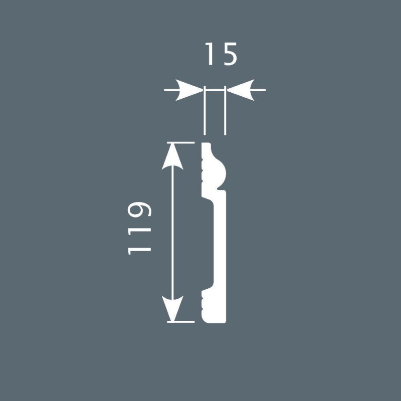 Плинтус П004, 119х15, 2000мм, экополимер