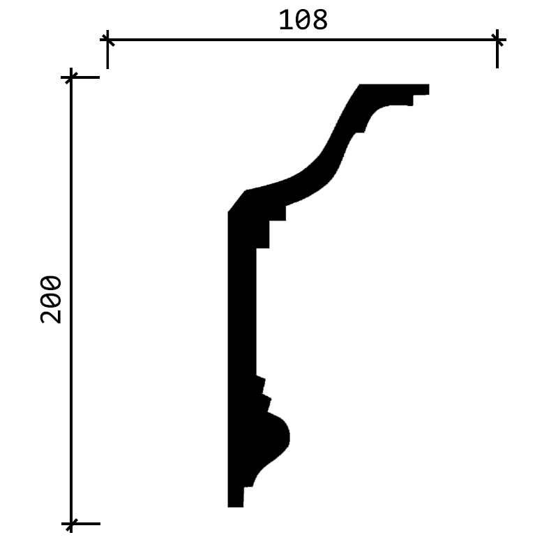 DD513 Карниз потолочный из ударопрочного полимера   