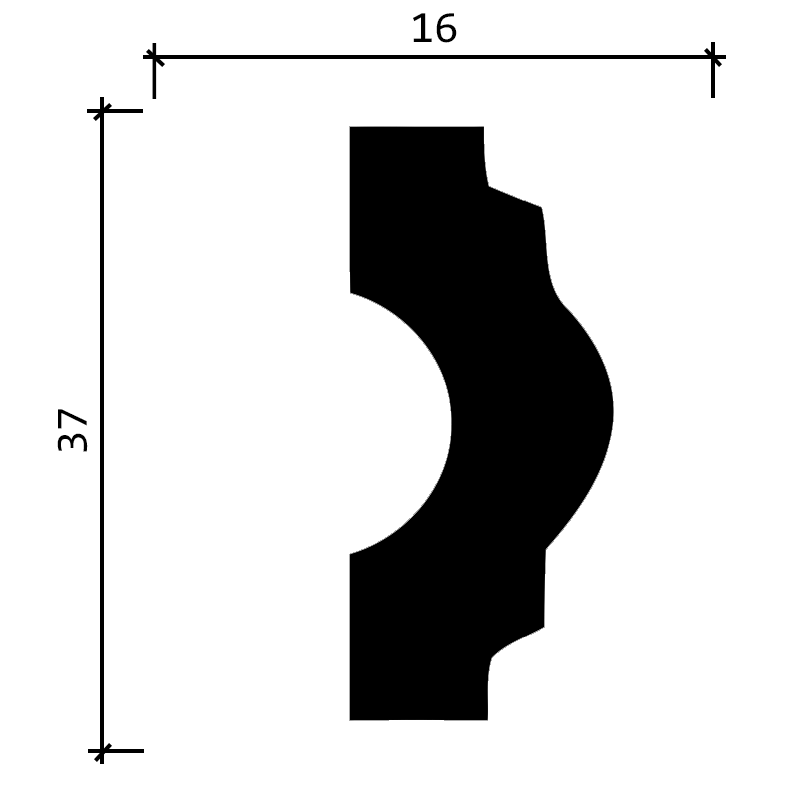 DD23 Молдинг мебельный из ударопрочного полимера   