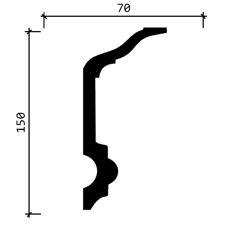 DD505 Карниз потолочный из ударопрочного полимера   