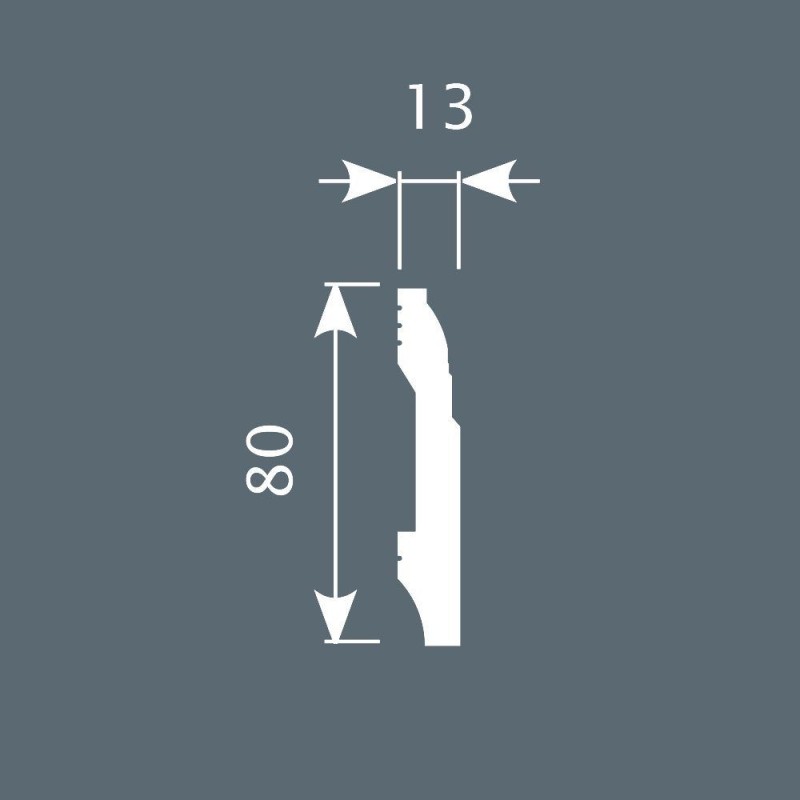 Плинтус П21, 80х13, 2000мм, Экополимер/16
