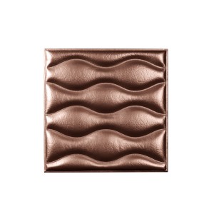 Мягкая стеновая панель из экокожи Wave - Nut