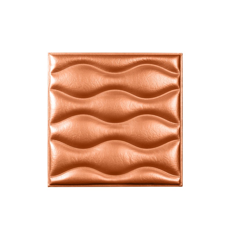 Мягкая стеновая панель из экокожи Wave - Bronze
