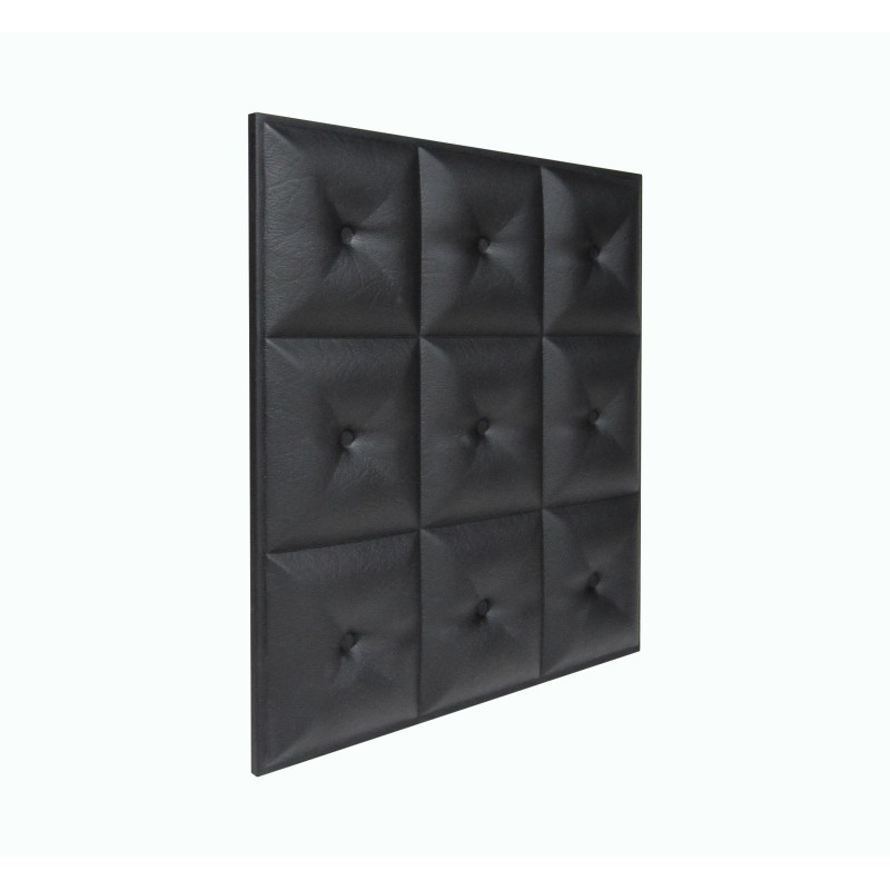 Мягкая стеновая панель из экокожи Boss 400х400 мм - Black
