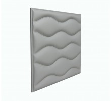 Мягкая стеновая панель из экокожи Wave 400 х 400 мм - Gray в Новосибирске