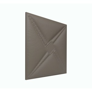 Мягкая стеновая панель из экокожи Stella 400х400 мм - Chestnut