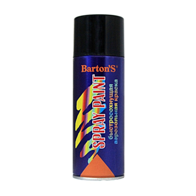 Краска аэрозольная Barton'S Spray Paint Черная глянец