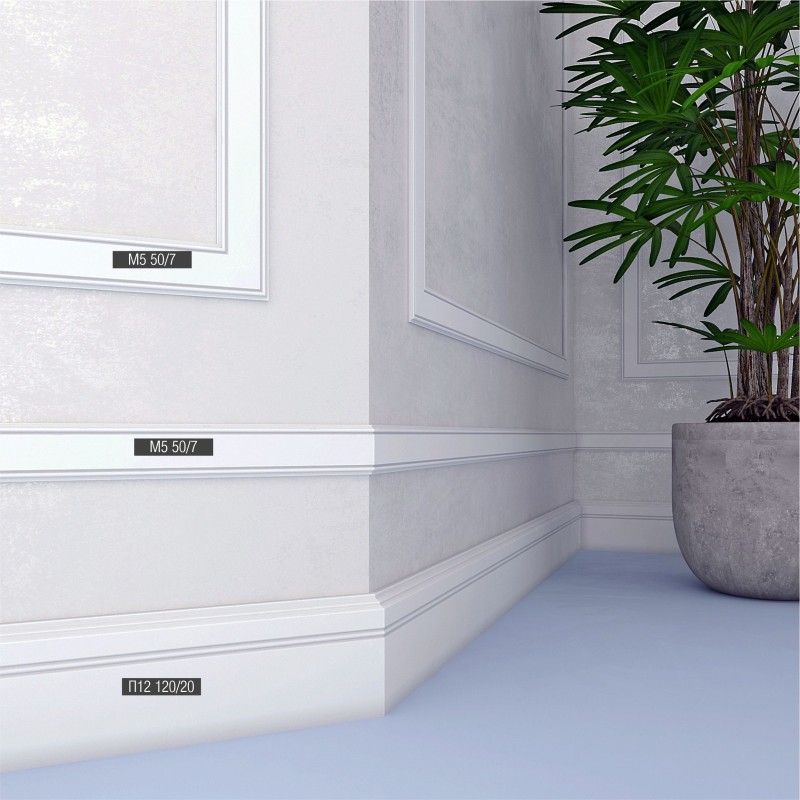 Плинтус напольный из ударопрочного полимера П12 120-22