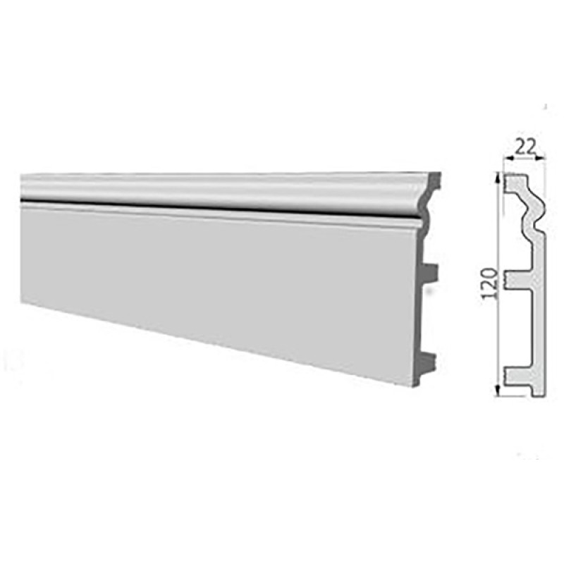 Плинтус напольный из ударопрочного полимера П5 120-22