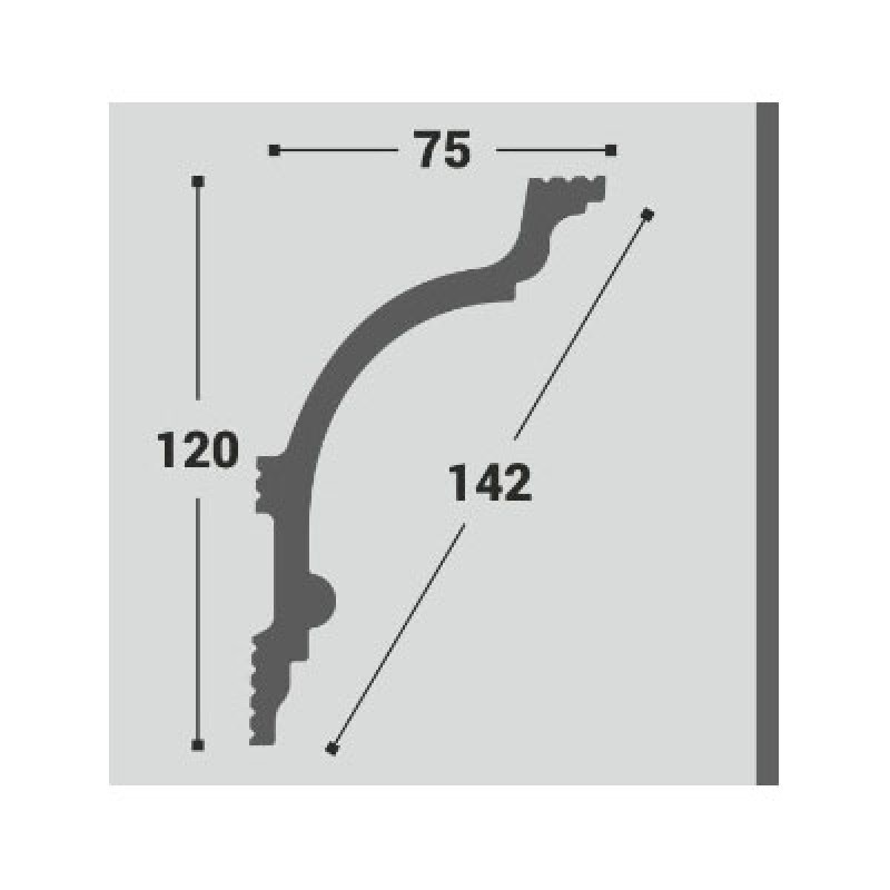 Плинтус потолочный П 23 120/75