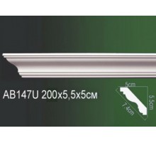 AB147U Плинтус потолочный без орнамента в Новосибирске