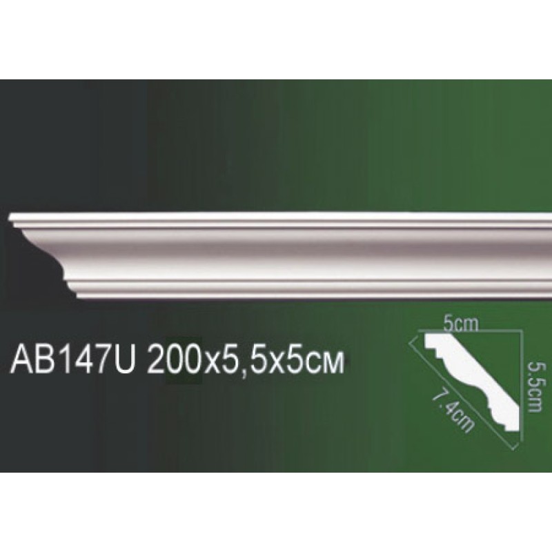 AB147U Плинтус потолочный без орнамента