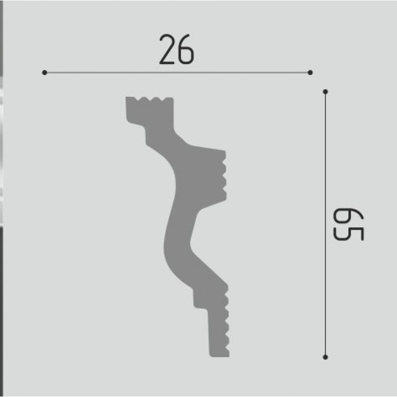 Плинтус потолочный П 21 65/26