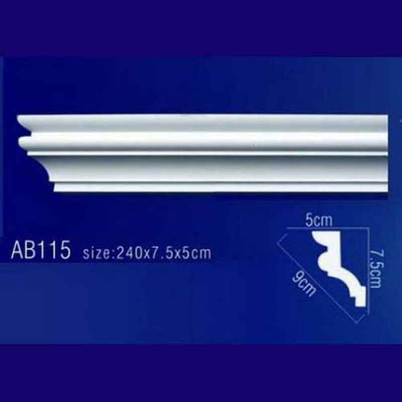 Плинтус потолочный без орнамента Гибкий AB115F