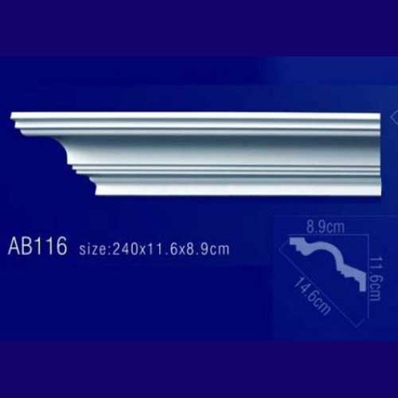 AB116 Плинтус потолочный без орнамента