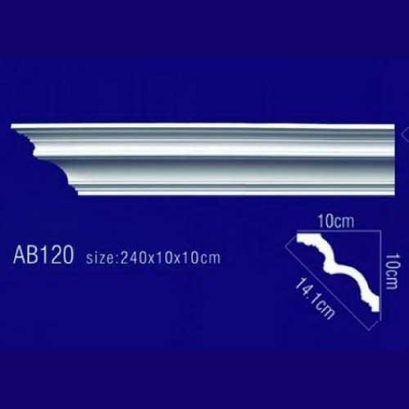 AB120 Плинтус потолочный без орнамента