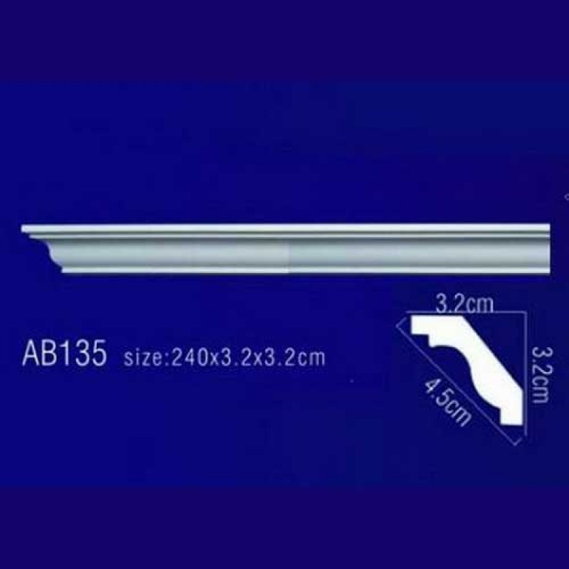 Плинтус потолочный без орнамента Гибкий AB135F