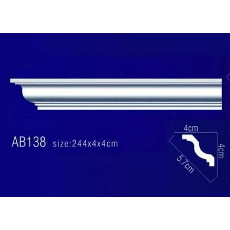 AB138 Плинтус потолочный без орнамента