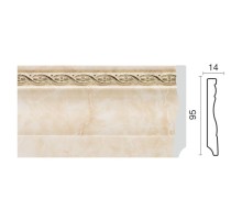 Плинтус широкий с каб. каналом 153-10 мрамор беж в Новосибирске