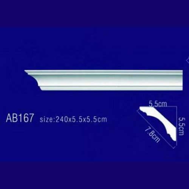 AB167 Плинтус потолочный без орнамента