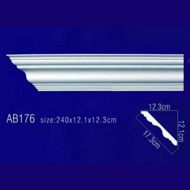 AB176 Плинтус потолочный без орнамента