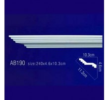 Плинтус потолочный без орнамента Гибкий AB190F в Новосибирске