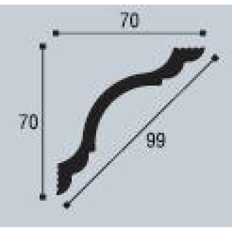 Плинтус потолочный C 07/70