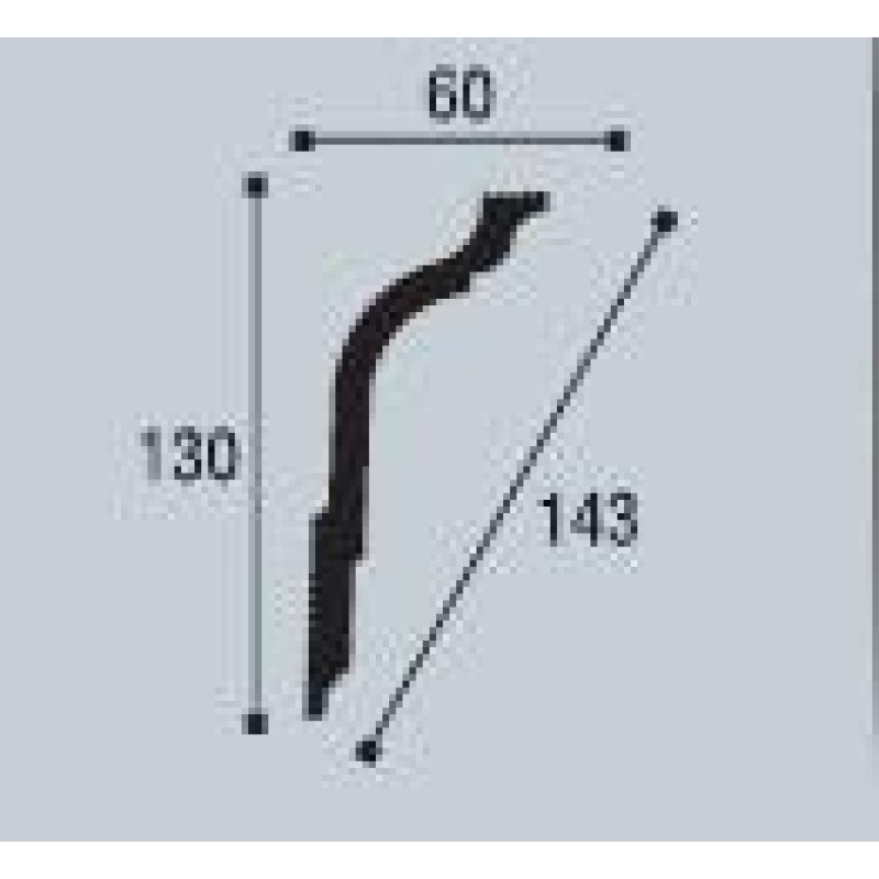 Плинтус потолочный C 14/130