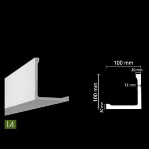 Гладкий потолочный профиль для скрытого освещения. L4