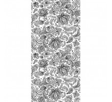 Текстильный орнамент черный пластиковая панель 250 мм. в Новосибирске