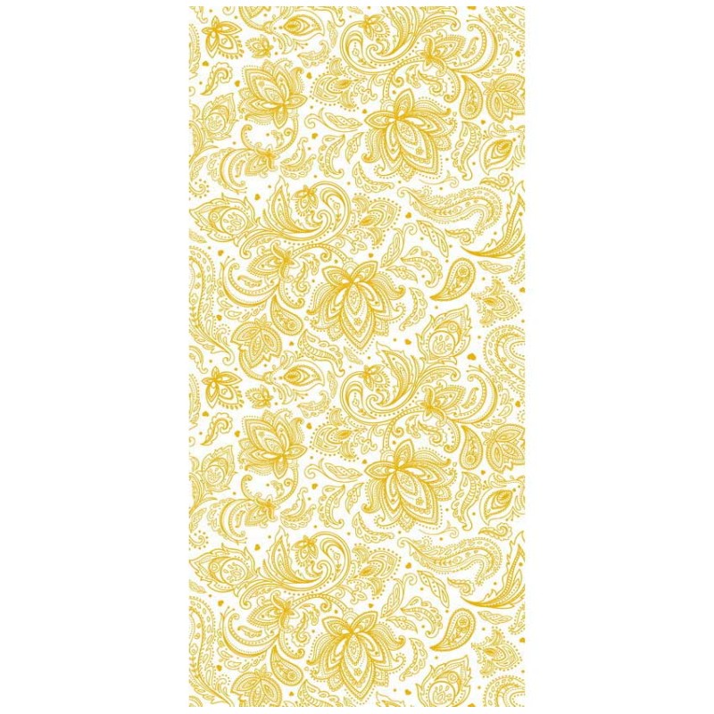 Текстильный орнамент золото пластиковая панель 250 мм.