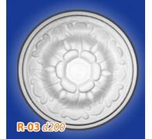 Розетка потолочная из полистирола R03 в Новосибирске