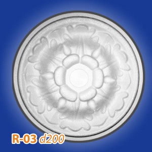 Розетка потолочная из полистирола R03 в Новосибирске