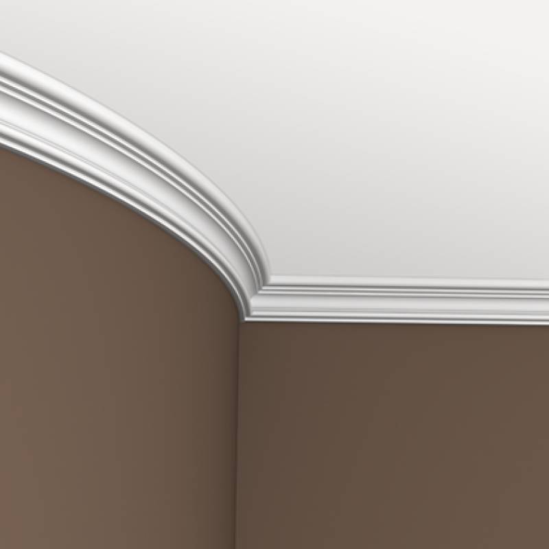 Плинтус потолочный без орнамента Гибкий 1.50.122F