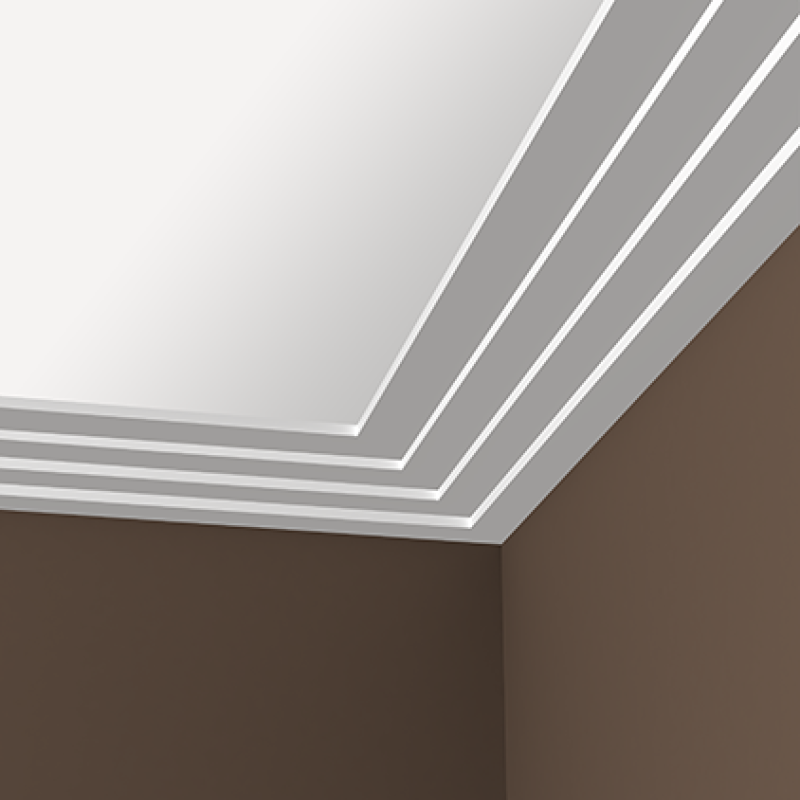 Плинтус потолочный без орнамента 1.50.142