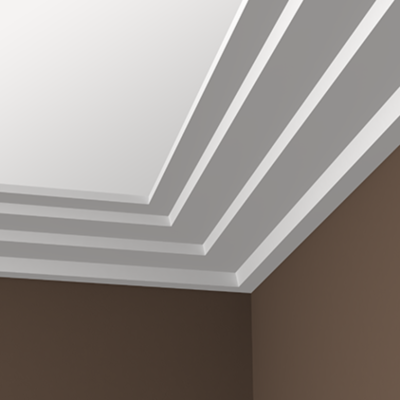 Плинтус потолочный без орнамента Гибкий 1.50.145F