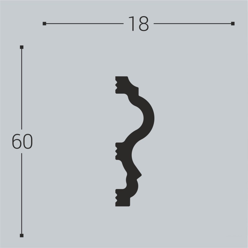 Молдинг ударопрочный М6 60-18